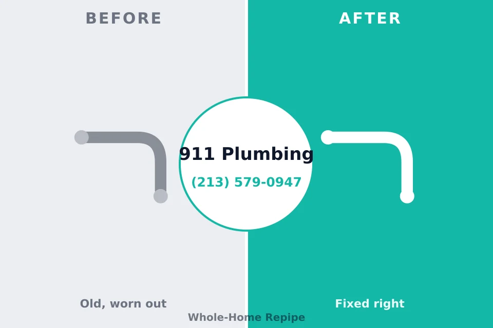Before and after: plumbing repair Pioneer Village, KY